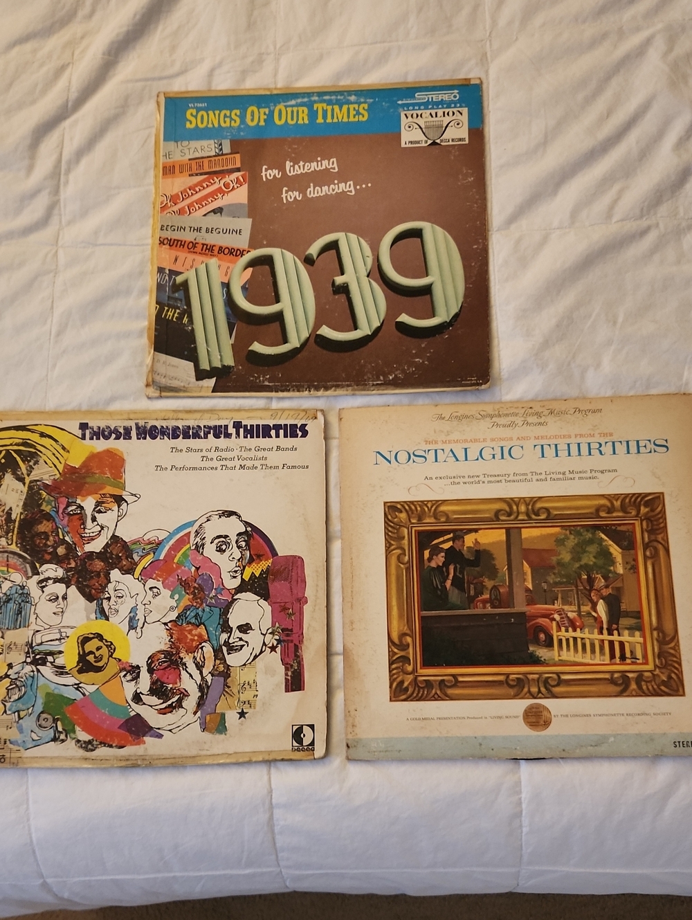 Vintage 1939 Songs of Our Times Vinyl LP - Brown & Teal Cover 5 Records